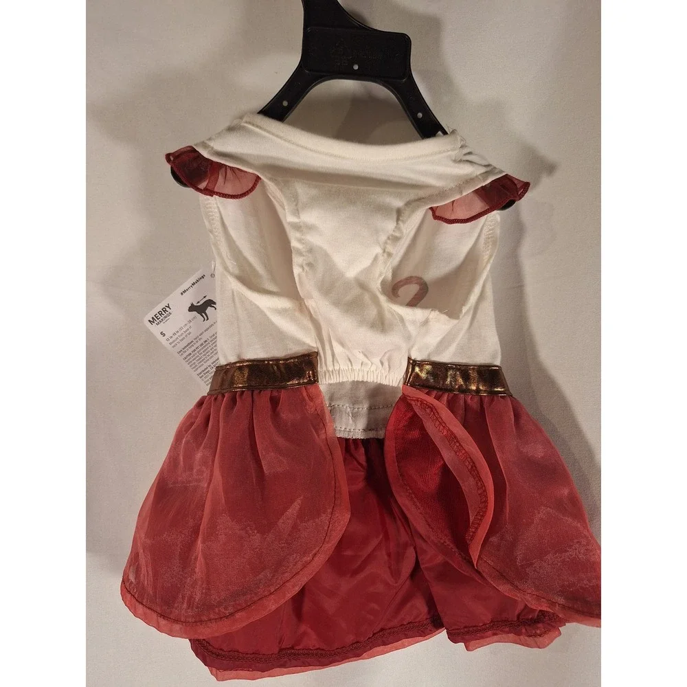 Merry‎ Makings Petco Santa Baby Christmas Pet Dress Red White Gold Small 13-15in